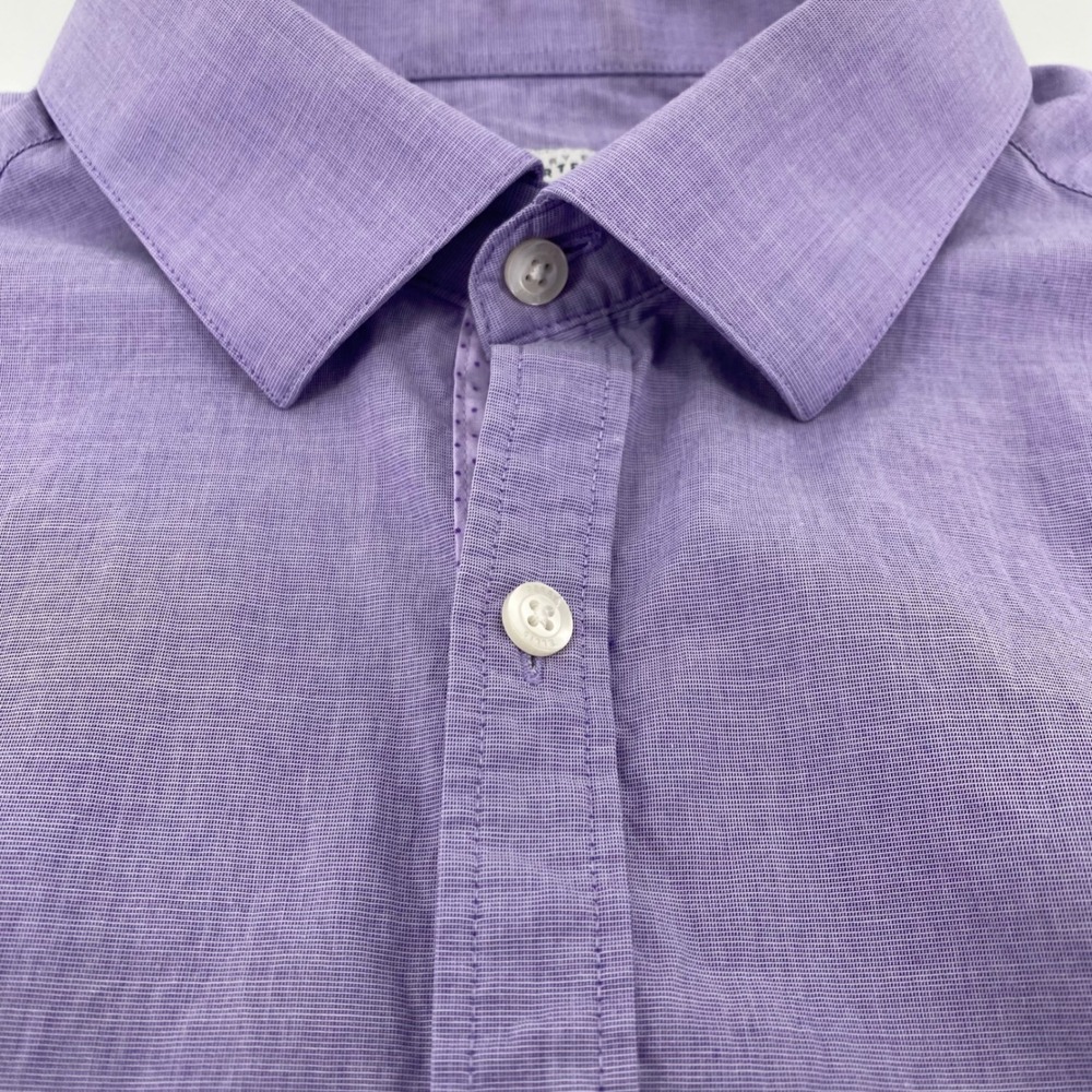 Perry Ellis Portfolio Mens XL Purple Very Slim Fit Stretch Button Down Shirt - Picture 6 of 9